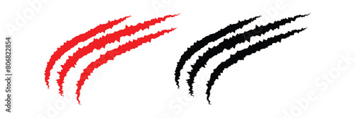 Animal Claw scratches icons set vector. 