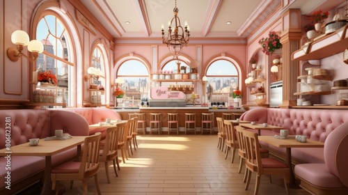 pink elegant restaurant interior