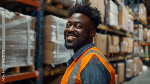 A Smiling Warehouse Employee
