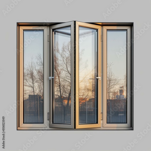 Aluminium Bifold Doors Opening Out To A View Of Trees And The Sky