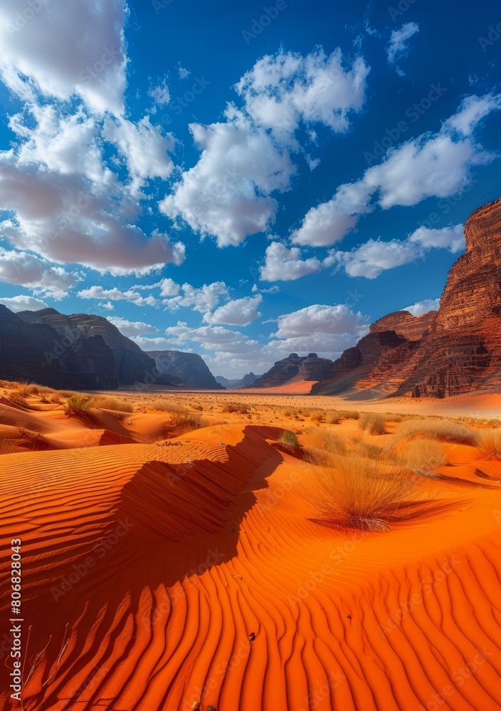 Naklejka premium The vast and desolate beauty of the desert landscape