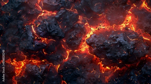 Lava and volcanic rocks background photo