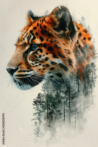 Double exposure? The leopard and the forest
