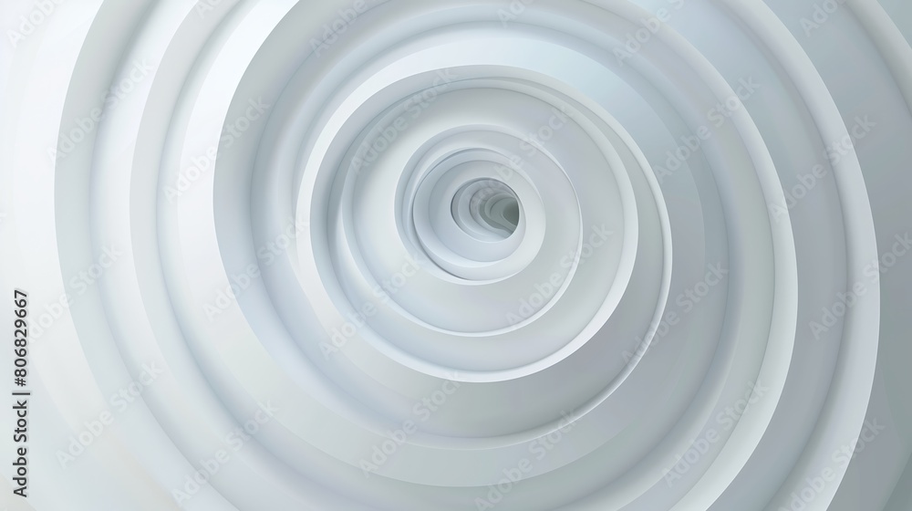 The white background with a 3D graphic of a big circle with smooth waves on center. The white background with a 3D graphic of a big circle with smooth waves on center.