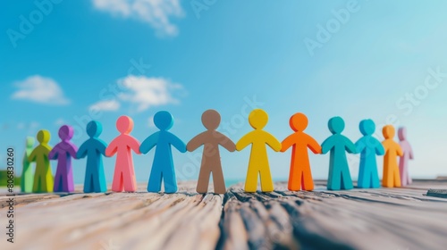 人型のピクトグラムが手をつなぐ
