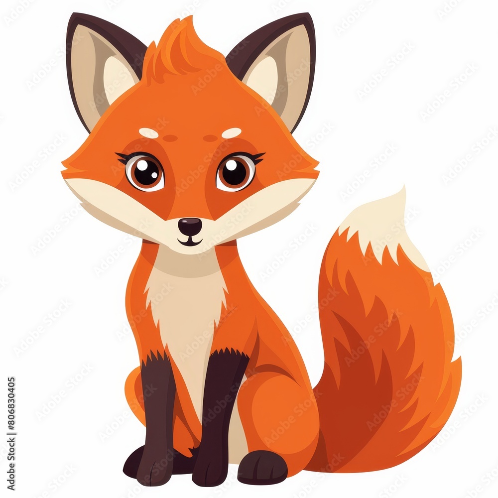 Fototapeta premium A red fox on the ground, eyes widened in sadness
