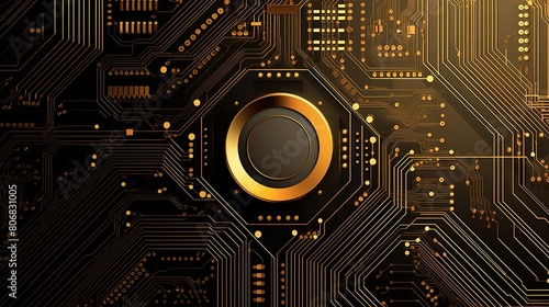 Golden Circuitry: A Technological Tapestry