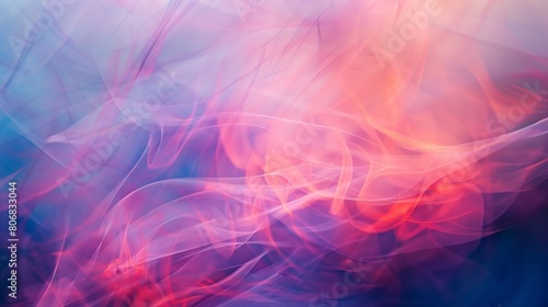 A blurred red and blue abstract shapes on a soft background.