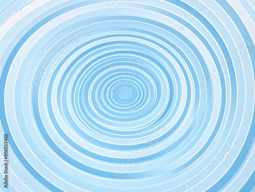 Sky Blue thin concentric rings or circles fading out background wallpaper banner flat lay top view from above on white background with copy space blank 