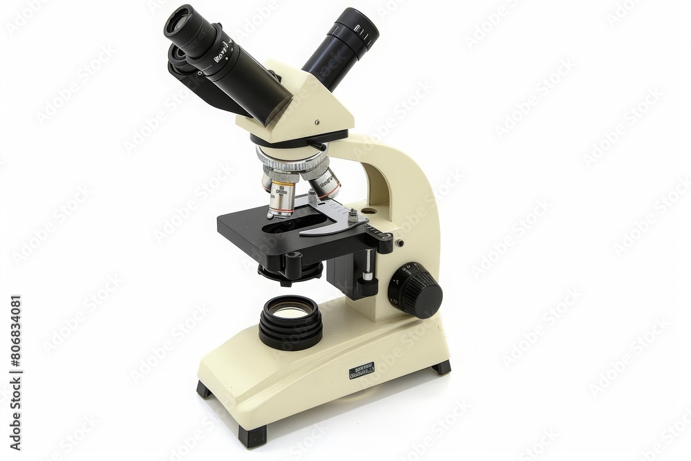 A tiny clipart of a microscope, highlighting the beauty of science, isolated with a white background A tiny clipart of a microscope, highlighting the beauty of science, isolated with a white background