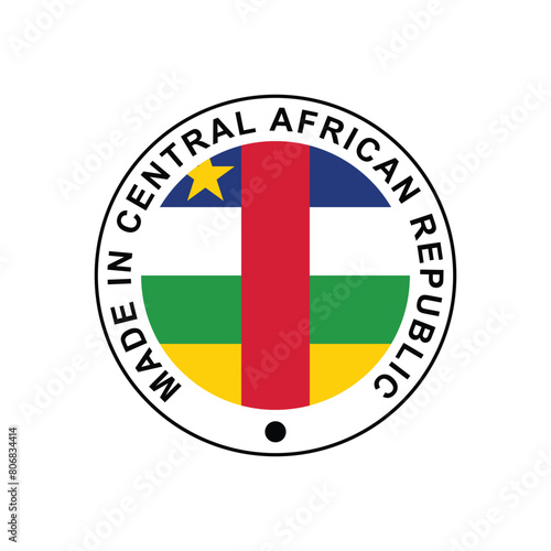 Free Download Made in Central African Republic Stamp in circle with flag Vector template on white background - GFXLoad