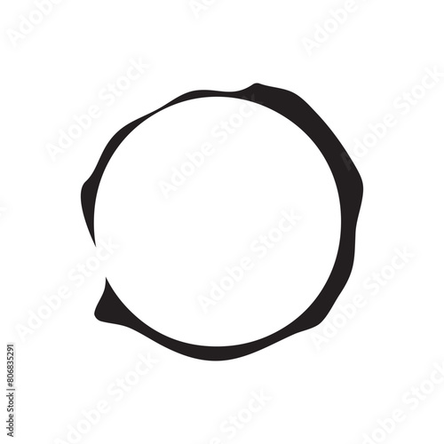 circle shape rounded brush element flat vector on white background