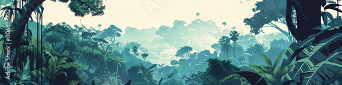 Canopy Chronicles - Amazon Rainforest Illustration photo