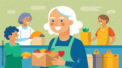 A retiree dedicates her extra time volunteering at a food bank finding joy in the gratitude of those she helps and the friendships she forms with.