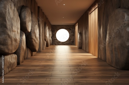 the corridor of a hotel room  a closet stands  offering a convenient storage solution for guests during their stay.