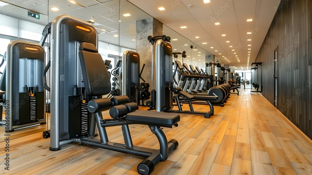 Contemporary gym interior with exercise equipment. Concept Gym Design, Fitness Equipment, Modern Interiors, Exercise Space, Training Facility