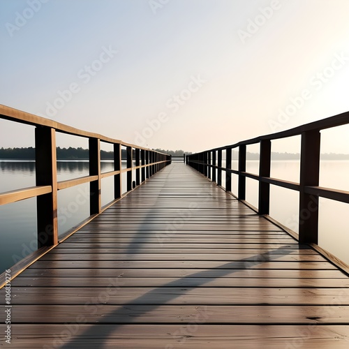  a wooden pier isolated on transparent background generative ai.