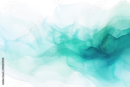 Teal background abstract water ink wave, watercolor texture blue and white ocean wave web, mobile graphic resource for copy space text backdrop 