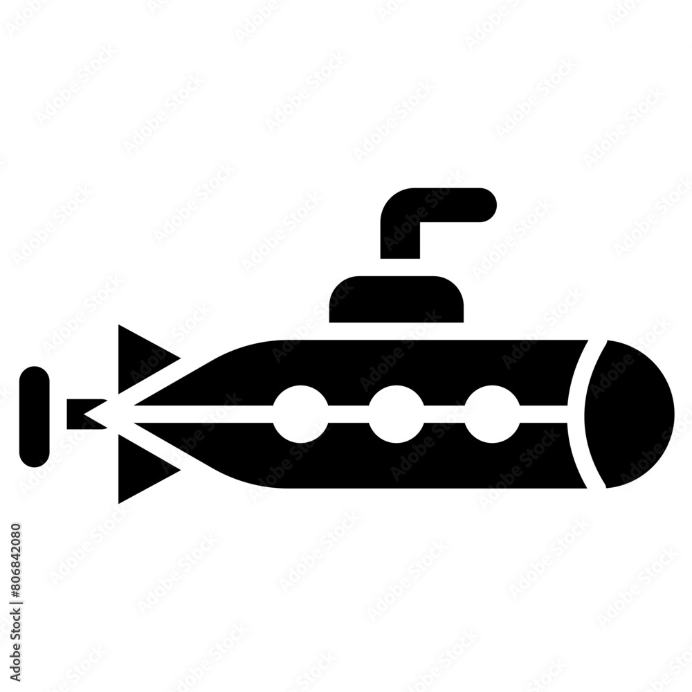 Submarine glyph icon