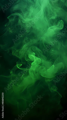 Abstract green smoke