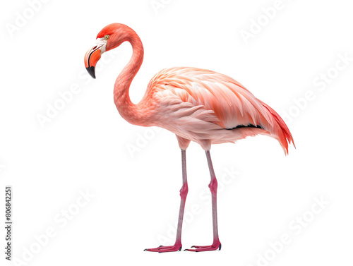 a pink flamingo standing on one leg