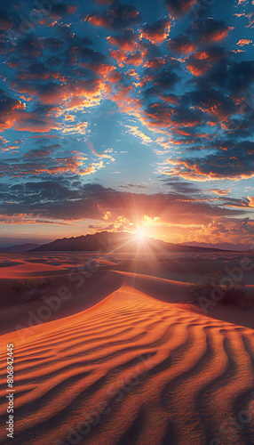 Vertical dunescape at sunset © bmicrostock