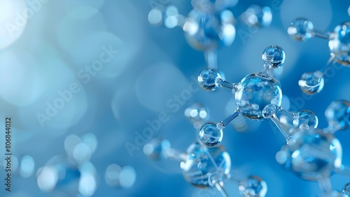 Wallpaper Mural Blue Abstract Background Featuring Molecular Cosmetics for Health and Beauty Products. Concept Beauty Products, Health Products, Blue Abstract Background, Molecular Cosmetics, Product Photography Torontodigital.ca