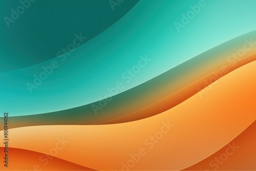 Teal orange wave template empty space rough grainy noise grungy texture color gradient rough abstract background shine bright light and glow