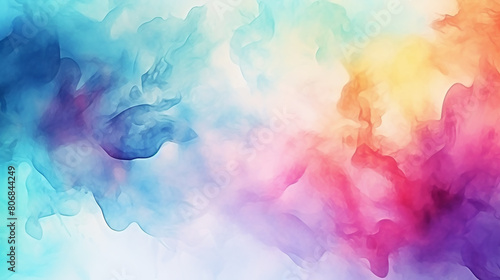 Abstract rainbow background in watercolor style