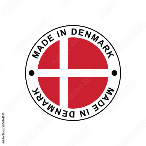 Free Download Made in Denmark Stamp in circle with flag Vector template on white background - GFXLoad