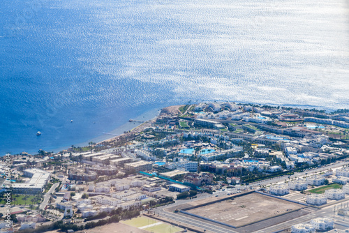 Aerial view of the egyptian resort city Sharm El Sheikh