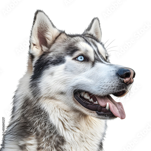 Clipart illustration of a siberian husky dog breed on a white background. Suitable for crafting and digital design projects. A-0006 