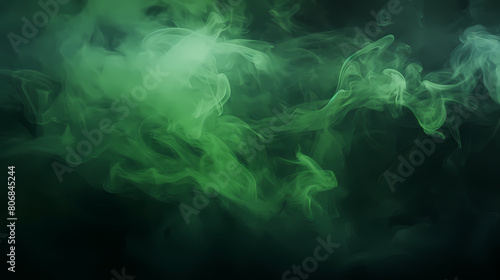 Abstract green smoke