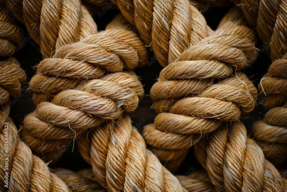 Close-up of colorful ropes tied on a black background.. Beautiful simple AI generated image in 4K, unique. Close-up of colorful ropes tied on a black background.. Beautiful simple AI generated image in 4K, unique.