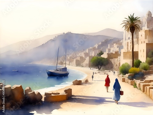 Oran Algeria Country Landscape Illustration Art