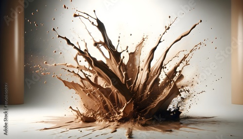 Splashes of mud on a white background. Abstract background  photo