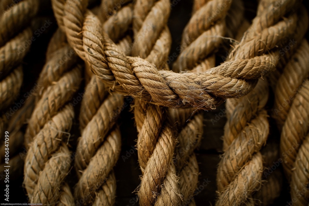 Close-up seamless pattern of ropes and twines twisted and platted into an interesting arrangement.. Beautiful simple AI generated image in 4K, unique. Close-up seamless pattern of ropes and twines twisted and platted into an interesting arrangement.. Beautiful simple AI generated image in 4K, unique.