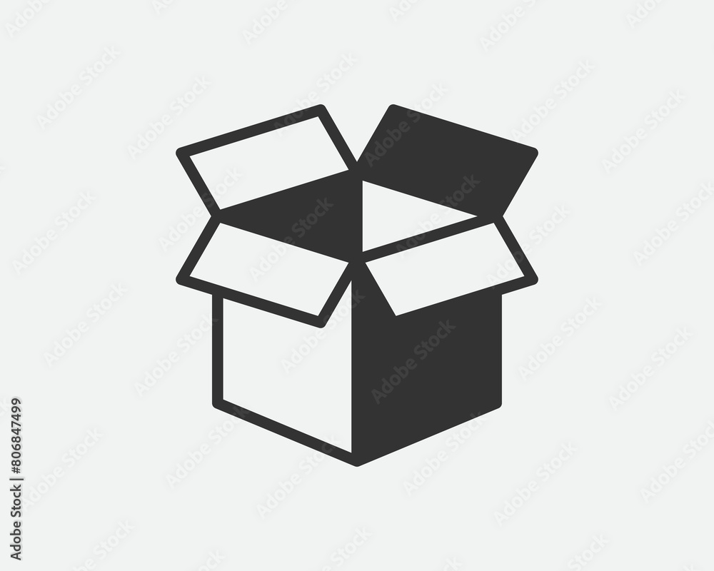 Delivery packaging vector icon. Cargo cardboard box icons. Carton package sign from line geometric shapes.