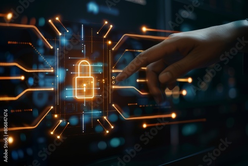 Ensure data privacy and network security for businesses with HTTPS and padlock measures, using API and OAuth to safeguard against digital malware threats. photo