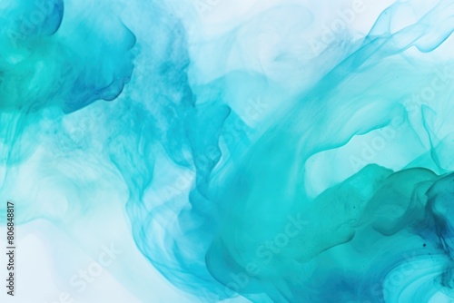 Turquoise background abstract water ink wave  watercolor texture blue and white ocean wave web  mobile graphic resource for copy space text 