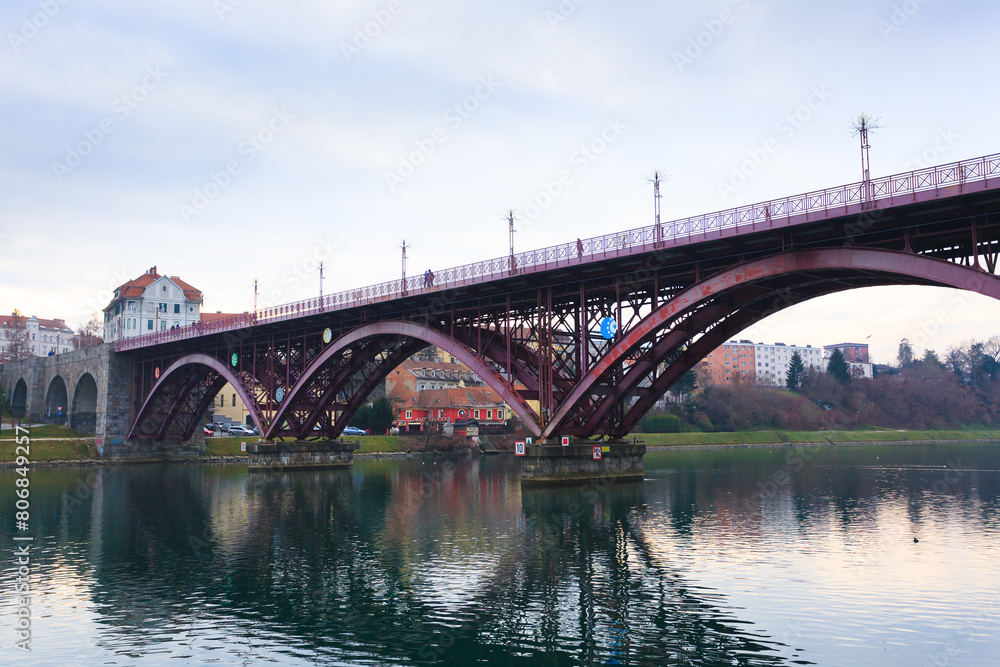 Maribor old bridge view, Slovenia