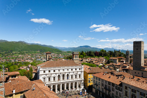 Italian panorama, upper city of "Bergamo"