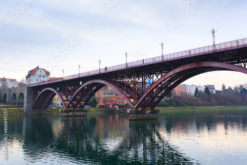 Maribor old bridge view, Slovenia © Wirestock