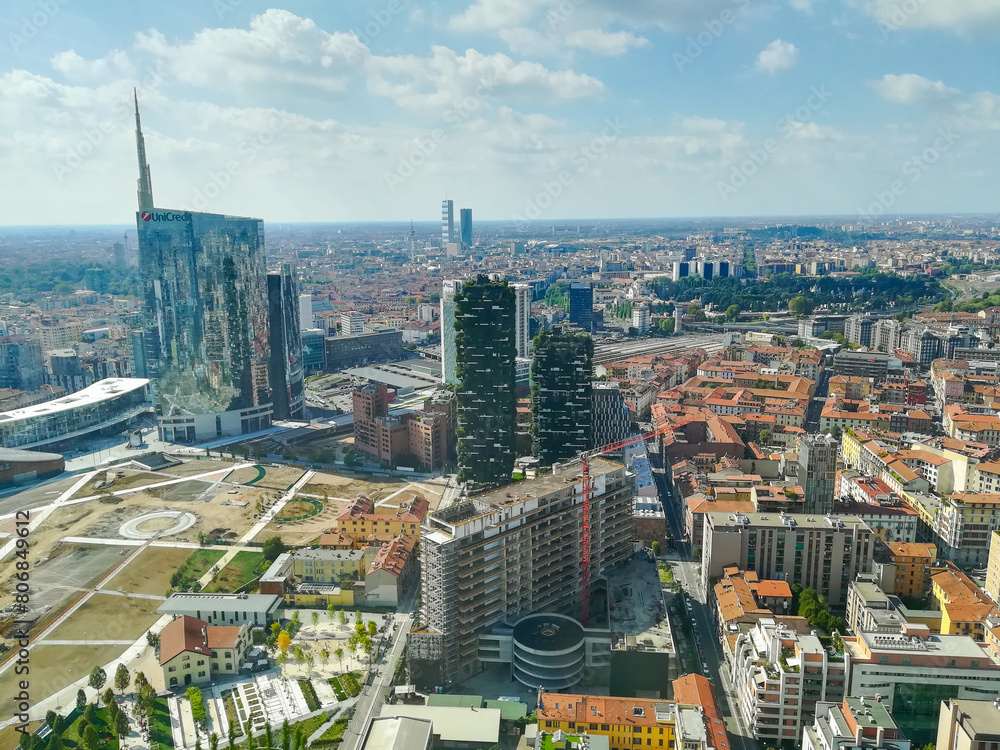 Obraz premium Milan aerial view. Milano city, Italy