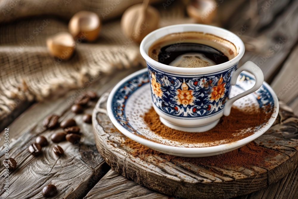 Red cup of cappuccino and chocolate on the table close-up. Food photo.. Beautiful simple AI generated image in 4K, unique. Red cup of cappuccino and chocolate on the table close-up. Food photo.. Beautiful simple AI generated image in 4K, unique.