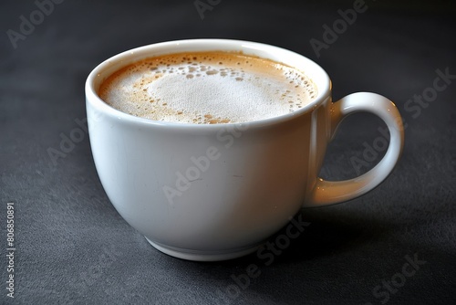 Red cup of cappuccino and chocolate on the table close-up. Food photo.. Beautiful simple AI generated image in 4K, unique.