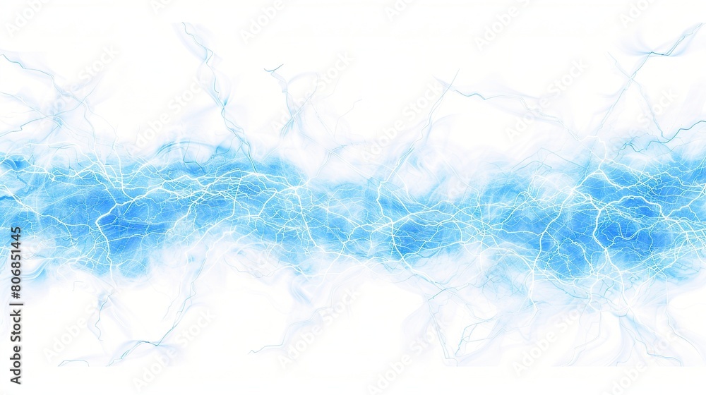 Blue electricity isolated on white background