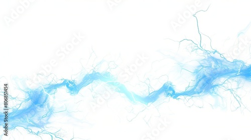 Blue electricity isolated on white background