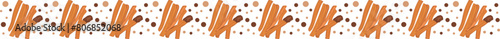 Churros line border illustration on transparent background.
