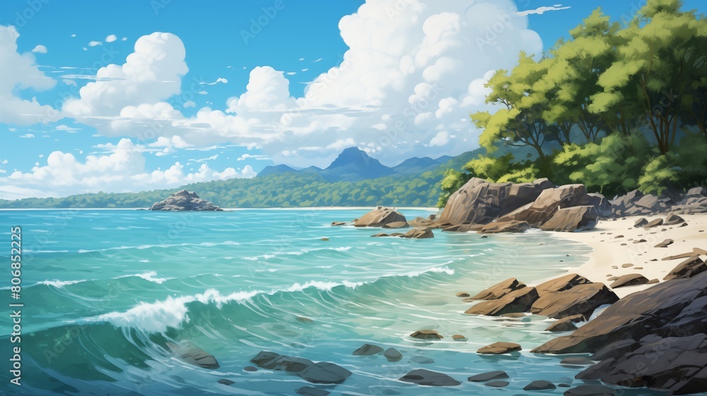 Fototapeta premium A serene secluded beach hidden from the world